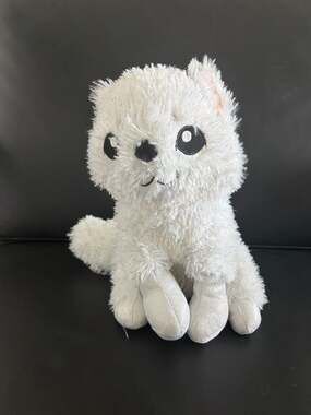RMS International White Fox Plush Stuffed Animal Sparkling Silver Accents